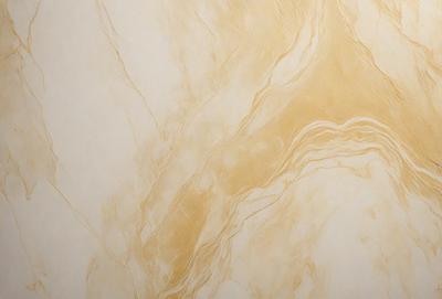 The primary subject of the image is a close-up of a marble wall with a gold-colored pattern. The setting is a room with a white background, and the visual style appears to be a photo. The dominant colors are gold and white, creating a warm and elegant atmosphere.