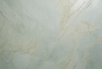 The primary subject of the image is a marble wall with a patterned texture. The setting is a room with a white background. The visual style is a close-up of the marble wall, showcasing its intricate design. The colors and mood of the image are predominantly white and neutral, giving it a clean and elegant appearance.