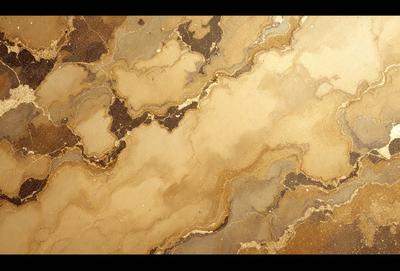 The image features a marble-like surface with a pattern of swirls and lines. The setting appears to be a bathroom, as the marble-like surface is likely a countertop or a wall. The visual style of the image is a combination of a photo and a digital art, creating a unique and intricate pattern. The colors in the image are predominantly brown and beige, giving the scene a warm and natural atmosphere.