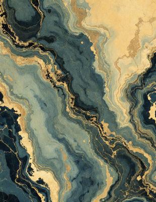 The primary subject of the image is a blue and gold marbled stone. The setting is a close-up of the marbled stone, showcasing its intricate patterns and colors. The visual style is a detailed, artistic representation of the stone, possibly as a digital art or illustration. The colors and mood of the image are predominantly blue and gold, creating a sense of elegance and sophistication.
