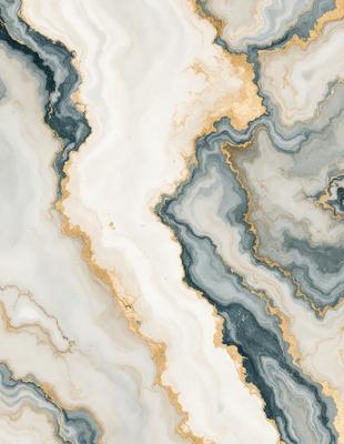 The primary subject of the image is a marble-like pattern, which is the main focus of the image. The setting is a marble-like surface, and the visual style appears to be a combination of a photo and digital art. The colors and mood of the image are predominantly white and gold, giving it a luxurious and elegant appearance.