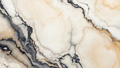 The primary subject of the image is a marble countertop with a white and black pattern. The setting is a kitchen, and the visual style is a photo. The countertop has a white and black marble pattern, and the overall atmosphere is elegant and sophisticated.