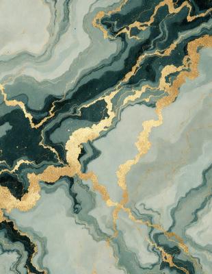 The primary subject of the image is a marble-like surface with gold accents. The setting is a blue and gold marble-like surface, which appears to be a patterned or textured design. The visual style is a combination of digital art and illustration, creating a unique and eye-catching design. The colors and mood of the image are predominantly blue and gold, giving it a luxurious and elegant appearance.