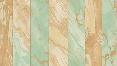 The image features a series of three different colored marble tiles, each with a unique pattern. The tiles are arranged in a row, showcasing the variety of colors and textures. The primary subject is the marble tiles, which are the main focus of the image. The setting is a wall, and the visual style is a close-up of the tiles. The colors and mood of the image are predominantly earthy tones, giving it a natural and elegant appearance.