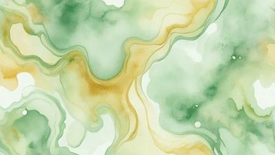 The primary subject of the image is a painting of a green and yellow water-like substance. The setting is a painting, and the visual style is artistic. The dominant colors are green and yellow, creating a lively and vibrant atmosphere.
