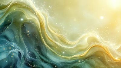 The primary subject of the image is a woman with long blonde hair, who appears to be a mermaid. She is surrounded by a beautiful, colorful, and shimmering ocean environment. The visual style of the image is a combination of photo and digital art, creating a vibrant and luminous scene. The colors and mood of the image are predominantly blue and yellow, with a sense of serenity and tranquility.