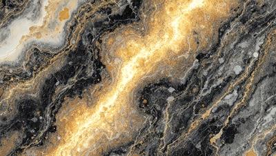 The primary subject of the image is a marble surface with a yellow and black pattern. The setting is a close-up of the marble, showcasing its unique texture and design. The visual style is a realistic representation of the marble, capturing its natural beauty. The colors and mood of the image are predominantly yellow and black, creating a striking contrast and a sense of depth in the marble pattern.