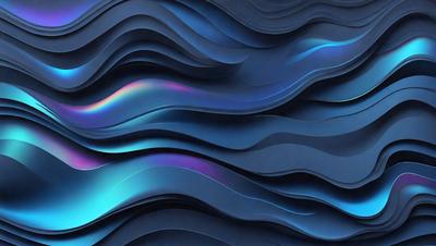 The primary subject of the image is a blue and purple patterned wallpaper. The setting is a room with a blue and purple color scheme. The visual style is a digital art or illustration, creating a unique and vibrant atmosphere. The dominant colors are blue and purple, giving the room a calm and soothing ambiance.