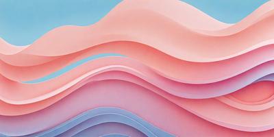The primary subject of the image is a large, curved, and colorful wave. The wave is depicted in a variety of colors, including pink, blue, and white. The setting is a blue sky, which serves as the backdrop for the wave. The visual style of the image is a combination of digital art and illustration, creating a dynamic and vibrant scene. The overall atmosphere of the image is energetic and captivating, with the wave's movement and the vivid colors evoking a sense
