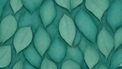 The primary subject of the image is a large green leaf pattern, which is the main object, scene, or focus of the image. The setting or background is a green wall, which adds to the overall atmosphere. The visual style of the image is a combination of a photo and digital art, creating a unique and eye-catching pattern. The dominant colors in the image are green, which gives the image a fresh and natural feel.