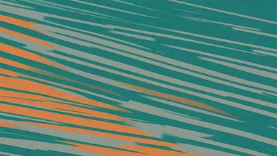The primary subject of the image is a blue and orange ocean scene. The setting is a large body of water with a blue background. The visual style is a combination of a photo and digital art, creating a unique and vibrant atmosphere. The dominant colors are blue and orange, which contribute to the overall mood of the image.