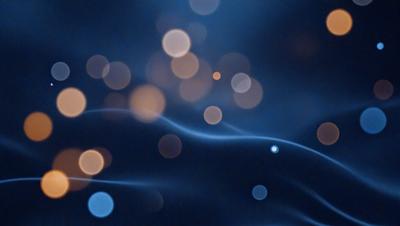 The primary subject of the image is a blue background with a pattern of white lights. The setting appears to be a dark room, and the visual style is a combination of a photo and digital art. The dominant colors are blue and white, creating a calm and serene atmosphere.