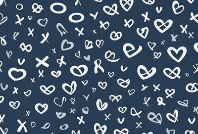 The primary subject of the image is a collection of white hearts arranged in various patterns. The hearts are scattered across the image, with some overlapping and others standing alone. The setting is a blue background, which provides a contrasting color to the white hearts. The visual style is a combination of digital art and illustration, creating a unique and eye-catching design. The overall atmosphere is one of love, warmth, and positivity, as the hearts symbolize affection and connection.