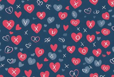 The primary subject of the image is a pattern of hearts, which are scattered across a blue background. The hearts are in various shapes and sizes, creating a visually appealing and playful design. The setting appears to be a digital art or illustration, as the hearts are arranged in a cohesive and organized manner. The overall atmosphere is cheerful and lighthearted, with the hearts symbolizing love and affection.