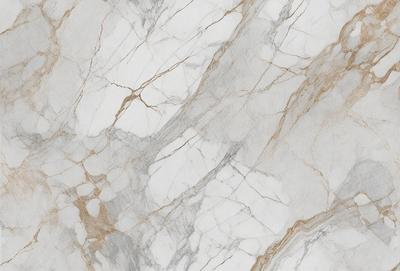 The image features a marble wall with a white and gold color scheme. The wall is covered in a pattern of white and gold marble, creating a visually appealing and luxurious appearance. The marble wall serves as a striking backdrop for the scene, enhancing the overall aesthetic of the image.
