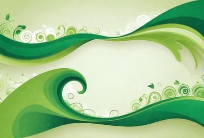 The primary subject of the image is a green wave, which is the main object, scene, or focus of the image. The setting or background is a green surface, which could be a wall or a background. The visual style of the image is digital art, as it is a digital illustration. The dominant colors in the image are green, which creates a calm and soothing atmosphere.