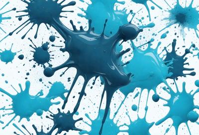 The primary subject of the image is a blue splash of paint, which is the main focus of the scene. The setting is a white background, which provides a clean and uncluttered environment for the paint splash. The visual style of the image is a close-up of the blue splash, showcasing the details and texture of the paint. The colors and mood of the image are predominantly blue, creating a calm and serene atmosphere.
