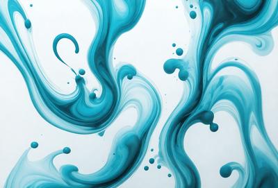 The primary subject of the image is a painting of blue and white swirls, which creates a visually appealing and dynamic scene. The setting is a white background, which allows the swirls to stand out prominently. The visual style of the painting is a mix of digital art and traditional painting techniques, resulting in a unique and artistic representation of the swirls. The dominant colors in the painting are blue and white, which contribute to a calming and soothing atmosphere.