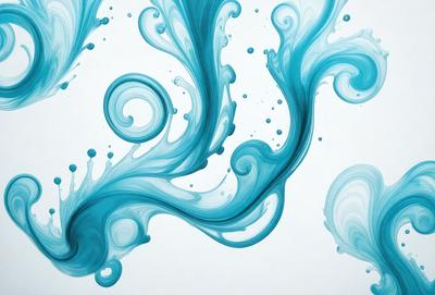 The primary subject of the image is a blue and white swirl pattern, which is the main object, scene, or focus of the image. The setting is a white background, and the visual style is a digital art or illustration. The dominant colors are blue and white, creating a calm and soothing atmosphere.