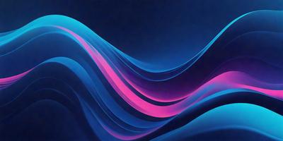 The primary subject of the image is a blue and pink wave, which is the main focus of the scene. The setting is a dark blue background, creating a contrasting effect with the vibrant colors of the wave. The visual style of the image is a digital art or illustration, as it appears to be a computer-generated or hand-drawn representation of the wave. The dominant colors of the image are blue and pink, giving it a lively and energetic atmosphere.