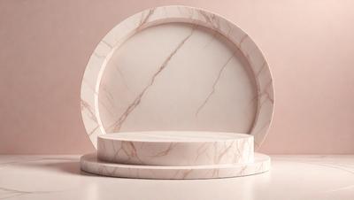 The primary subject of the image is a white marble bench. The bench is placed on a white surface, which could be a table or a countertop. The setting appears to be indoors, possibly in a room with a pink background. The visual style of the image is a close-up, focusing on the details of the marble bench. The colors in the image are predominantly white, giving the scene a clean and elegant appearance.
