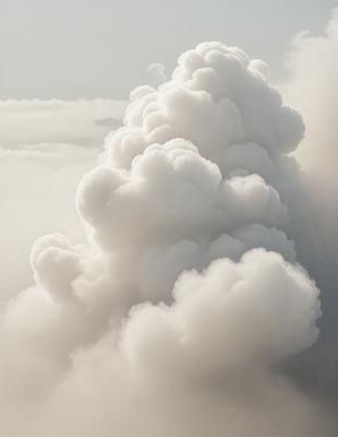 The primary subject of the image is a large, fluffy cloud. The cloud is surrounded by a blue sky, creating a serene and peaceful atmosphere. The visual style of the image is a photo, capturing the beauty of the cloud in its natural environment. The colors and mood of the image are predominantly blue and calm, with the cloud being the main focus and the sky serving as a stunning backdrop.