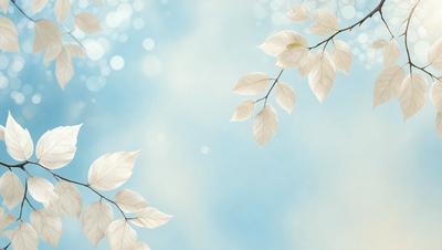 The primary subject of the image is a leaf, which is the main object, scene, or focus of the image. The leaf is depicted in a white and green color scheme, giving it a natural and fresh appearance. The setting or background of the image features a blue sky, which adds a sense of depth and tranquility to the scene. The visual style of the image is a combination of photo and digital art, creating a realistic yet artistic representation of the leaf. Overall, the image conveys a sense of ser