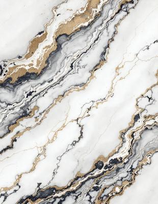 The image features a marble wall with a gold and white pattern. The wall is adorned with a beautiful marble design, giving it a luxurious and elegant appearance. The gold and white color scheme creates a sense of sophistication and refinement, making the marble wall a striking focal point in the space.