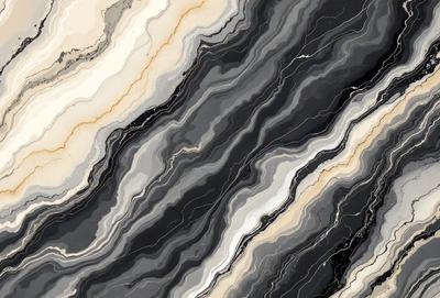 The primary subject of the image is a black and white marble pattern. The setting is a black and white marble wall, which serves as the backdrop for the pattern. The visual style is a close-up of the marble pattern, showcasing the intricate details of the design. The colors and mood of the image are predominantly black and white, giving it a classic and elegant appearance.