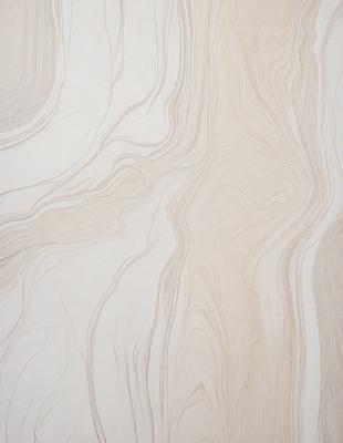 The image features a white marble wall with a unique, swirling pattern. The wall appears to be made of wood and has a natural, textured look. The pattern on the wall adds a sense of depth and interest to the space.