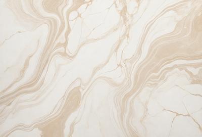 The primary subject of the image is a marble countertop with a unique, swirling pattern. The setting is a kitchen or bathroom, as the countertop is a prominent feature in the scene. The visual style is a close-up of the marble countertop, showcasing its intricate design. The colors and mood of the image are predominantly neutral, with the marble countertop being the main focus and source of visual interest.