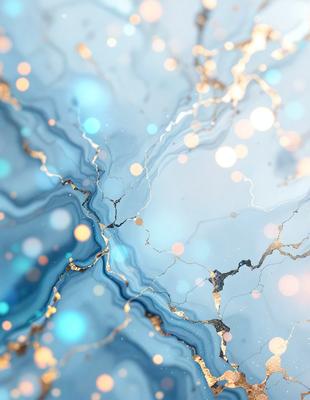 The primary subject of the image is a blue and gold swirl pattern, which appears to be a digital art or illustration. The setting is a blue and gold background, and the visual style is a combination of digital art and illustration. The colors and mood of the image are predominantly blue and gold, creating a sense of depth and richness.