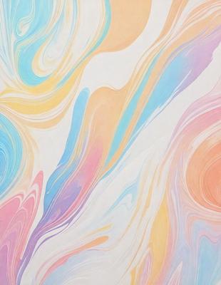 The primary subject of the image is a colorful, swirling pattern that resembles a painting or a digital artwork. The setting is a white wall, which serves as the background for the vibrant colors and patterns. The visual style is a mix of artistic and digital elements, creating a unique and eye-catching design. The dominant colors in the image are a combination of pink, blue, yellow, and orange, which contribute to a lively and energetic atmosphere.