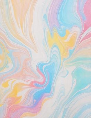 The primary subject of the image is a colorful, swirling pattern that resembles a painting or a digital artwork. The setting is a white background, which provides a clean and uncluttered environment for the vibrant colors and patterns to stand out. The visual style is a mix of artistic and digital elements, creating a unique and eye-catching piece. The dominant colors are a combination of blue, yellow, and pink, which evoke a sense of warmth, energy, and creativity. Over