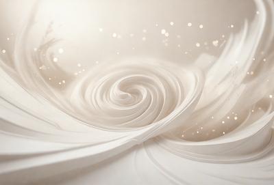 The primary subject of the image is a spiral-shaped design, which is the main focus of the image. The setting is a white background, which provides a clean and minimalist appearance. The visual style is a combination of digital art and illustration, creating a unique and artistic representation of the spiral. The colors and mood of the image are predominantly white, giving it a clean, fresh, and serene atmosphere.