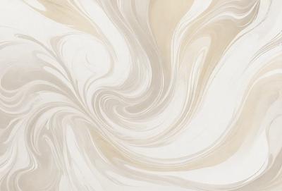 The primary subject of the image is a white and brown swirling pattern on a wall. The setting is a room with a white wall, and the visual style appears to be a combination of a photo and a digital art or illustration. The dominant colors are white and brown, creating a warm and inviting atmosphere.