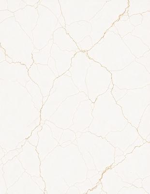 The primary subject of the image is a white wall with a pattern of peeling paint. The setting is a room with a white wall, and the visual style is a close-up of the wall. The dominant colors are white and gold, and the overall atmosphere is textured and somewhat aged.