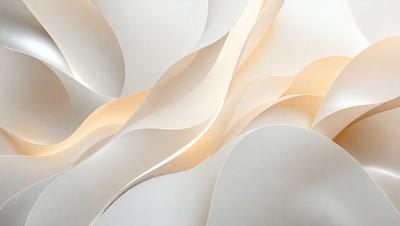 The primary subject of the image is a white paper or fabric with a pattern of folded edges. The setting is a room with a wall that features this paper or fabric as the main object. The visual style is a close-up of the paper or fabric, showcasing its intricate design. The colors and mood of the image are predominantly white, giving it a clean and minimalist appearance.