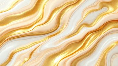 The primary subject of the image is a gold and white marble wallpaper with a gold and white marble texture. The setting is a wall, and the visual style is a patterned wallpaper. The dominant colors are gold and white, creating a luxurious and elegant atmosphere.