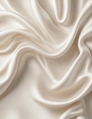 The primary subject of the image is a white fabric, possibly a sheet or a curtain, with a flowing and swirling pattern. The setting is a room with a white background, which creates a clean and minimalist atmosphere. The visual style is a close-up of the fabric, showcasing its texture and details. The colors and mood of the image are predominantly white, giving it a calm and serene appearance.