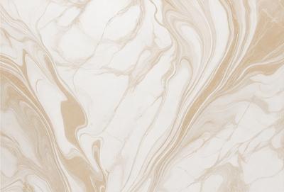 The primary subject of the image is a marble wall with a white and brown color scheme. The setting is a room with a white marble floor. The visual style is a close-up of the marble wall, showcasing its texture and patterns. The colors and mood of the image are elegant and sophisticated, with the white marble providing a clean and refined appearance.