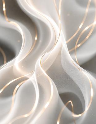 The primary subject of the image is a white, light-filled sculpture or art piece. The setting is a white background, which provides a clean and minimalist appearance. The visual style is a combination of digital art and illustration, as the piece appears to be a digital creation. The colors and mood of the image are predominantly white, creating a sense of purity and simplicity.