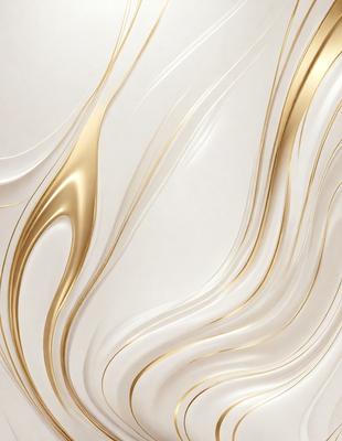 The primary subject of the image is a white wall with a gold-colored design. The setting is a room with a white background, and the visual style appears to be a combination of digital art and illustration. The dominant colors are white and gold, creating a clean and elegant atmosphere.