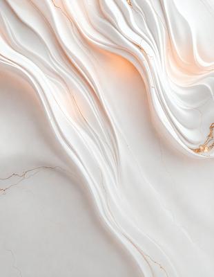 The primary subject of the image is a white marble wall with a gold-colored streak. The setting is a room with a white marble wall, and the visual style is a close-up of the wall. The colors and mood of the image are predominantly white and gold, creating a luxurious and elegant atmosphere.