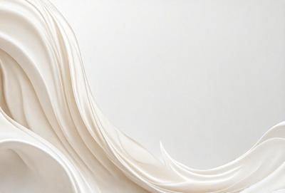 The primary subject of the image is a white sheet of paper with a wave-like pattern on it. The setting is a white wall, and the visual style appears to be a combination of a photo and a digital art or illustration. The colors and mood of the image are predominantly white, giving it a clean and minimalist appearance.