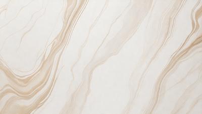 The primary subject of the image is a white marble wall with a pattern of swirls and stripes. The setting is a room with a white marble floor, which complements the wall. The visual style is a close-up of the marble wall, showcasing its intricate design. The colors and mood of the image are predominantly white, giving it a clean and elegant appearance.