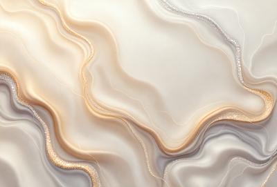 The primary subject of the image is a white, textured wall with a pattern of gold and white stripes. The setting is a room with a white background, and the visual style appears to be a combination of digital art and illustration. The dominant colors are white and gold, creating a clean and elegant atmosphere.