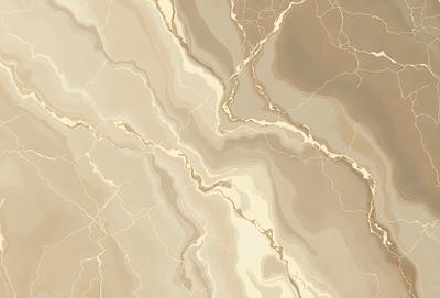 The primary subject of the image is a marble-like surface with a pattern of light and dark streaks. The setting is a room with a wall that features this unique pattern. The visual style is a painting, which gives the image a more artistic and creative appearance. The colors and mood of the image are predominantly warm and earthy tones, creating a sense of natural beauty and elegance.