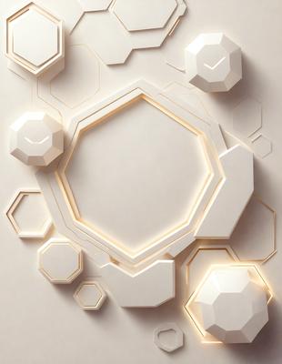 The primary subject of the image is a white, geometric design with a circular center. The design is made up of various shapes and forms, creating a visually interesting and unique pattern. The setting is a white background, which allows the geometric design to stand out prominently. The visual style of the image is a combination of digital art and illustration, giving it a modern and artistic appearance. The colors and mood of the image are predominantly white, which adds a sense of cleanliness and simplicity to the design.