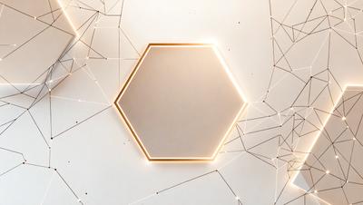 The primary subject of the image is a large, round mirror with a gold frame. The mirror is mounted on a wall, and it reflects the light of the room. The setting is a white wall, which provides a clean and minimalist backdrop for the mirror. The visual style of the image is a combination of photo and digital art, creating a unique and eye-catching design. The colors and mood of the image are predominantly white and gold, giving it a warm and elegant atmosphere.